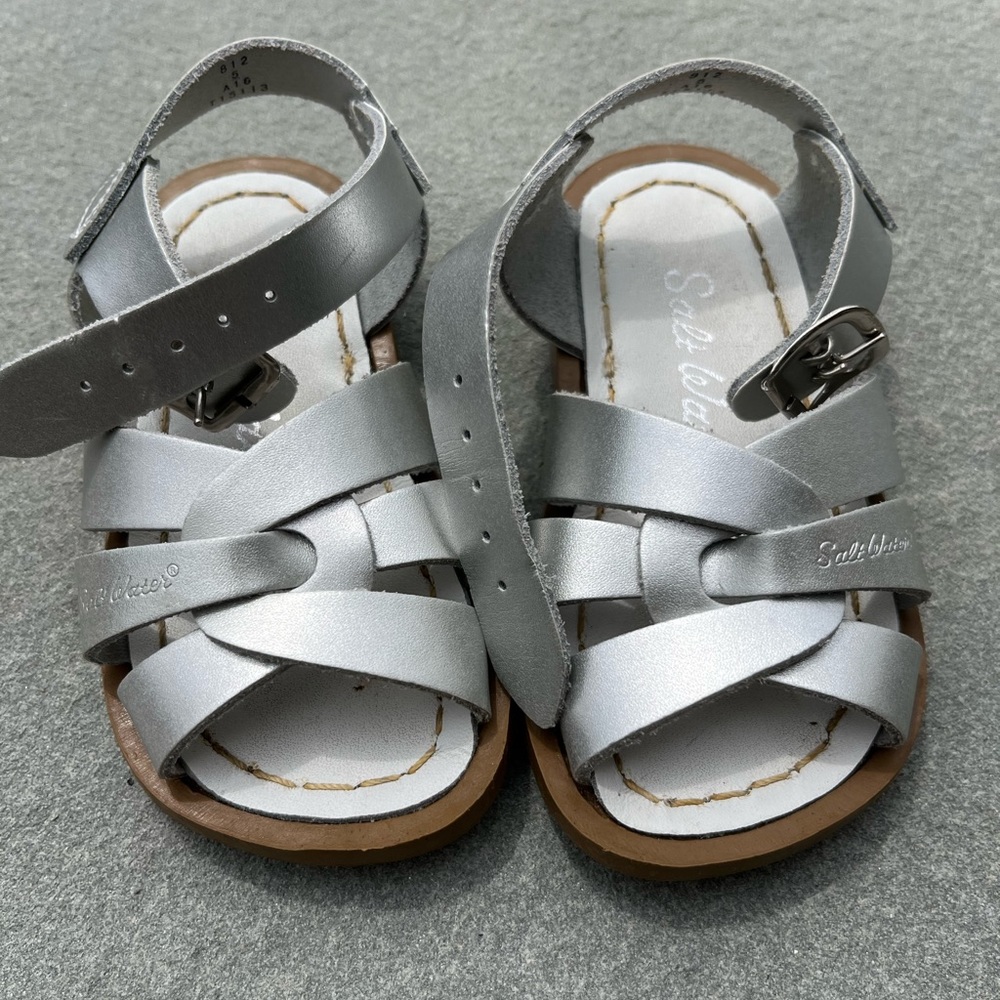 Silver Saltwater Sandals 5